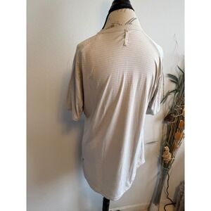 Lululemon Mens better everyday Short Sleeve Shirt gray Stripe  Size M